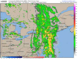 Possible radar depiction this evening, with heavy rain 