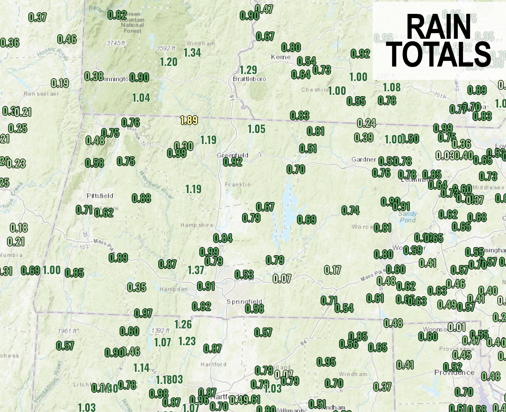 rain totals