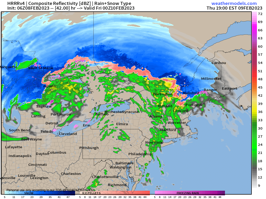 Thursday afternoon/eve rain showers