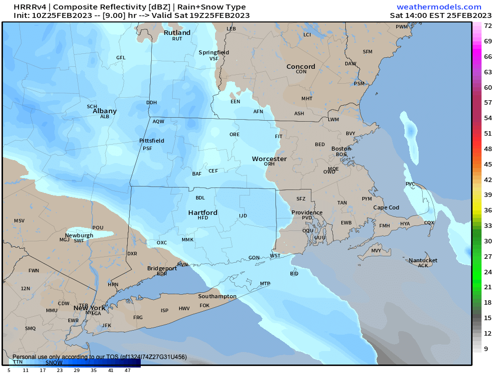 Light snow this Sat. afternoon