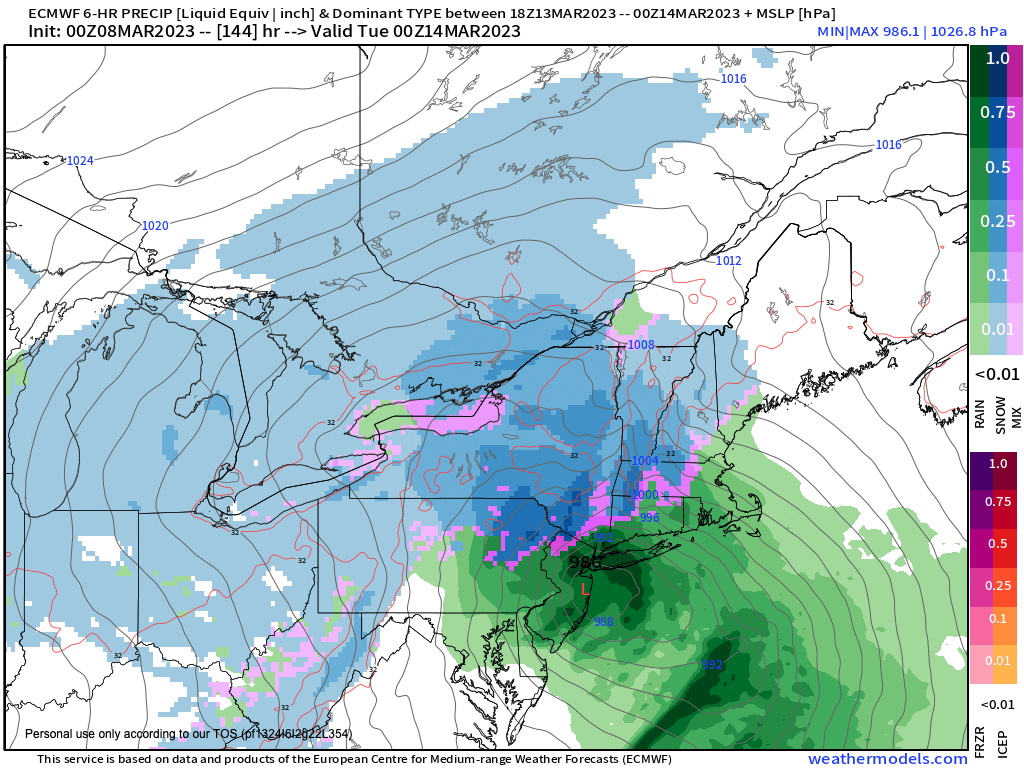 Potential Monday night winter storm