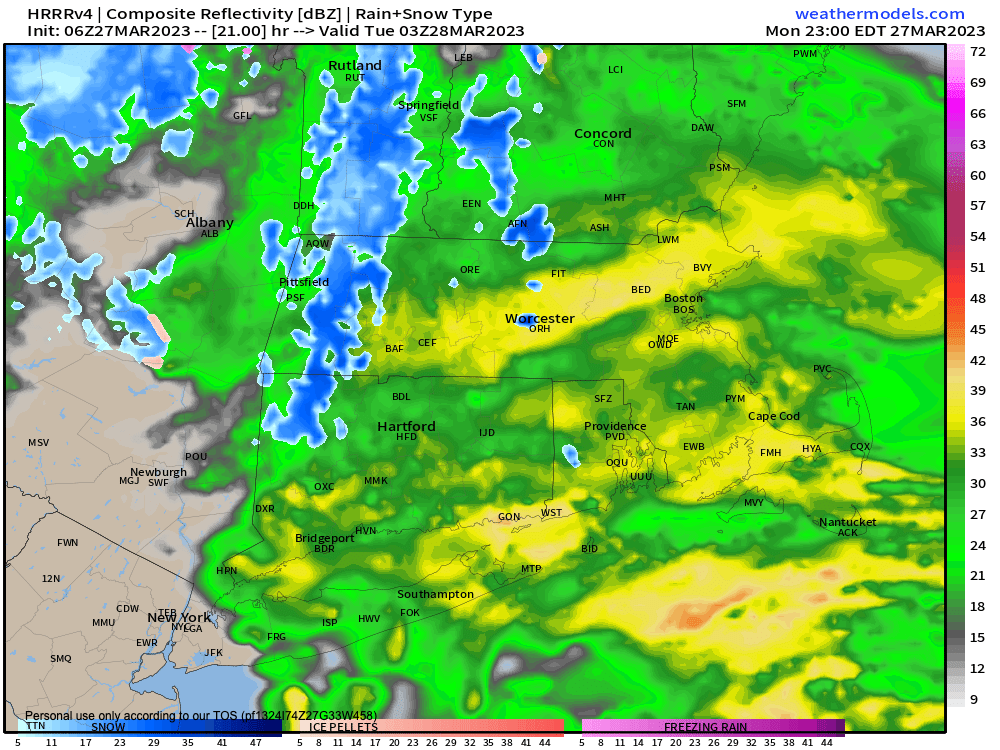 Rain and high terrain snow later tonight