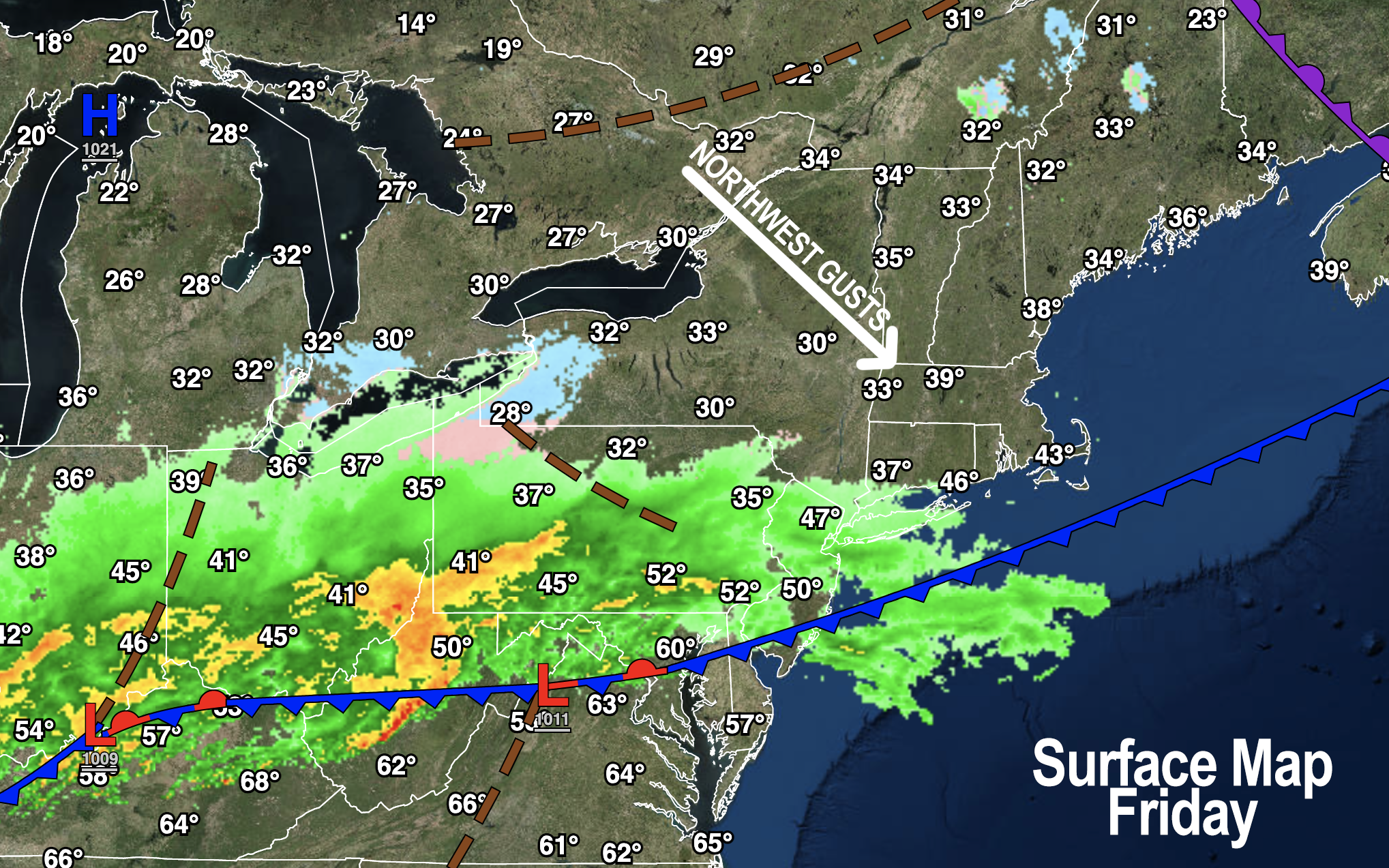 Friday Surface Map