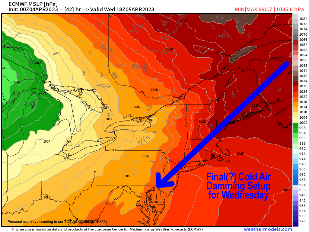 Colder air drains into WMass region Wed.