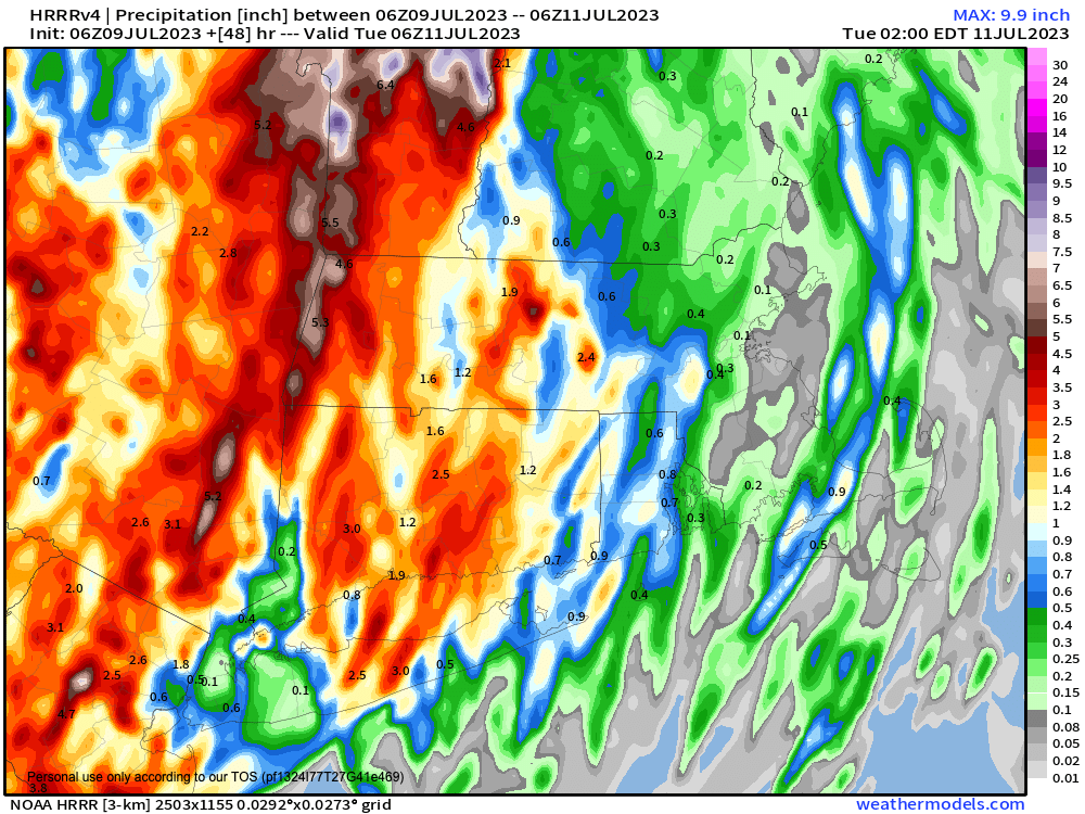 Heavy rain well west of I-91 by Tues. AM