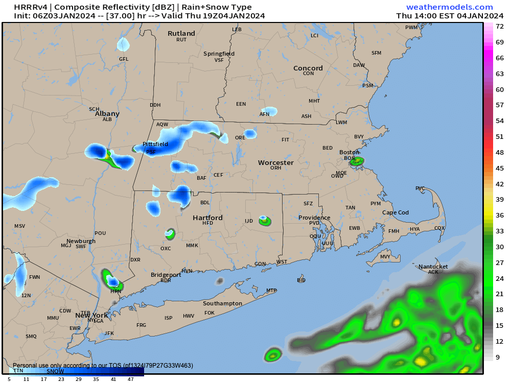 A few snow showers possible Thursday