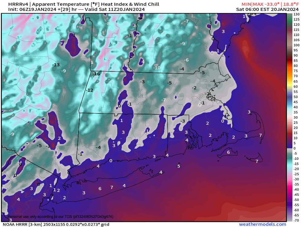 Wind Chills Temps Tonight