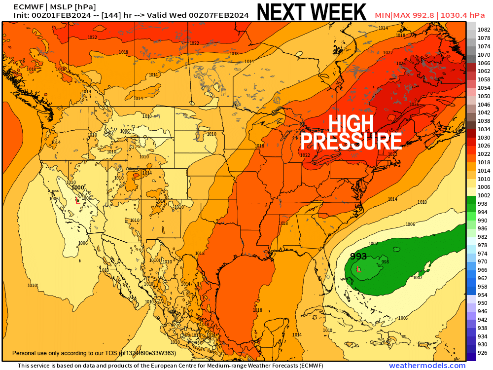 High pressure and Sun next week!