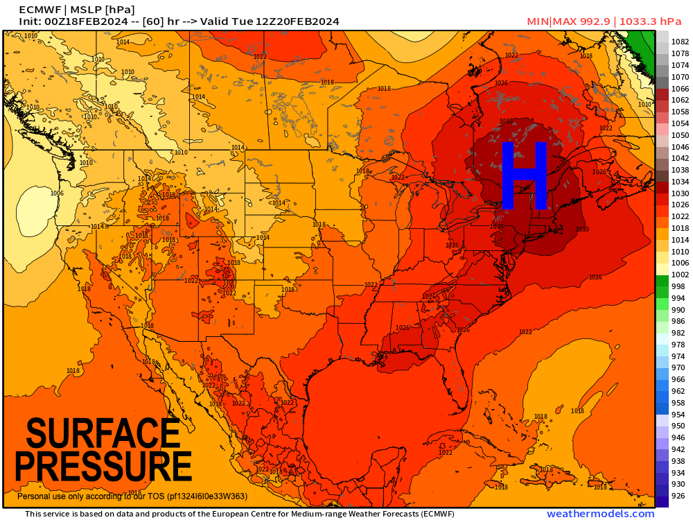 High pressure brings sun