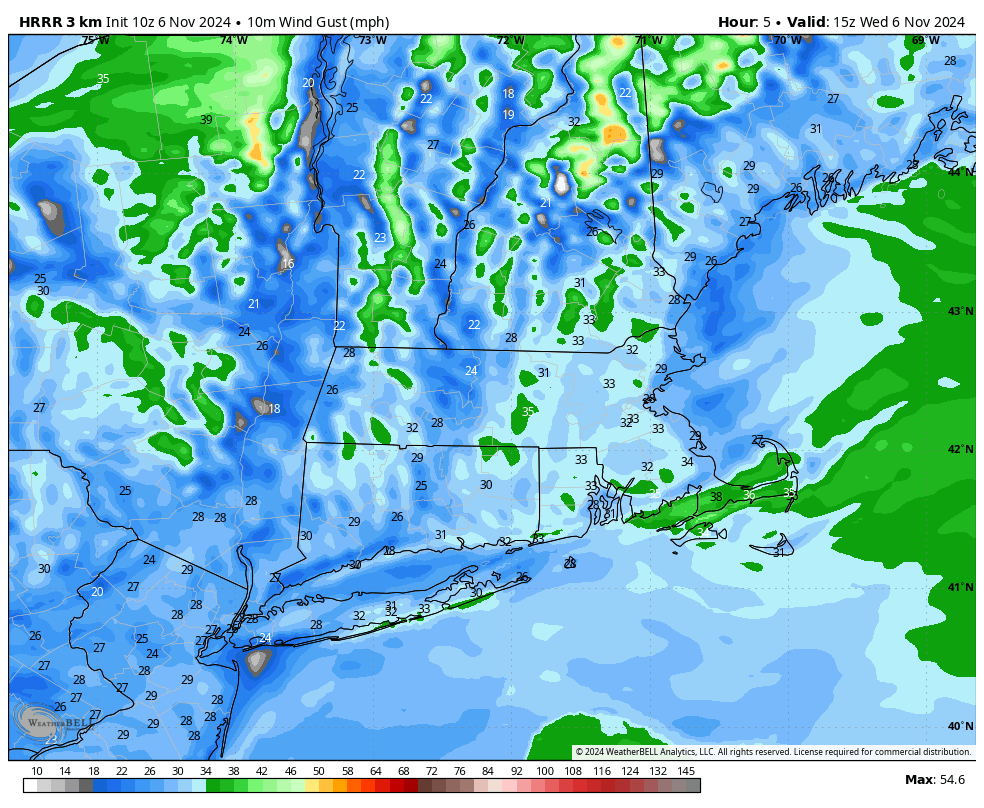 Western Mass Regional Weather for November 6, 2024