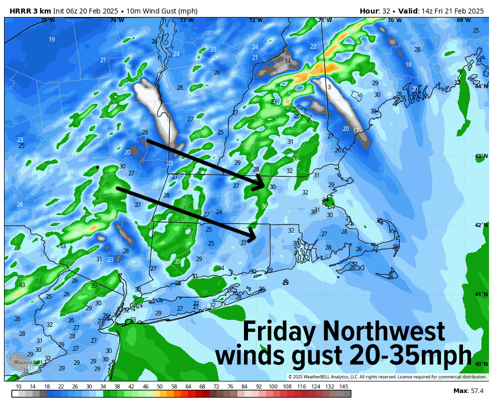 Western Mass Regional Weather for February 20, 2025